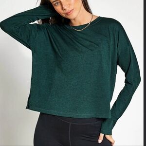 Girlfriend Collective Reset Long Sleeve Tee In Moss
